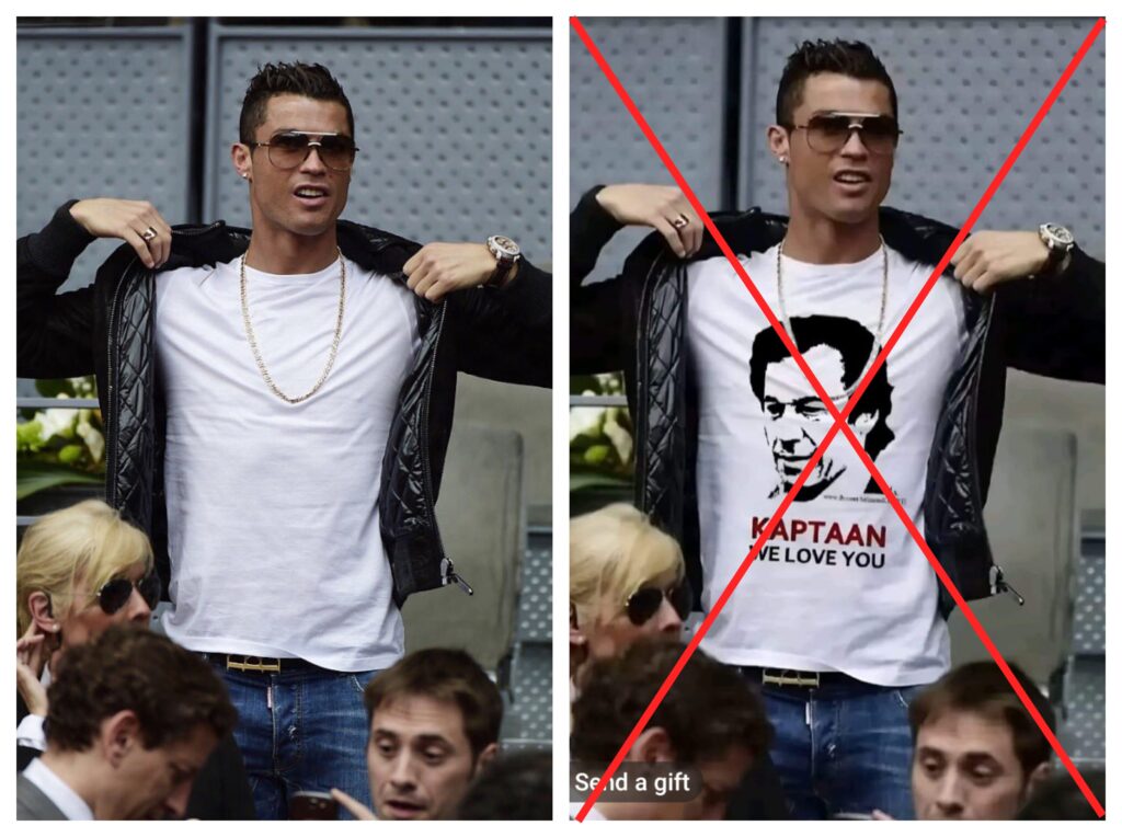 Viral Image Of Cristiano Ronaldo Wearing Imran Khan Shirt Is Old And Edited